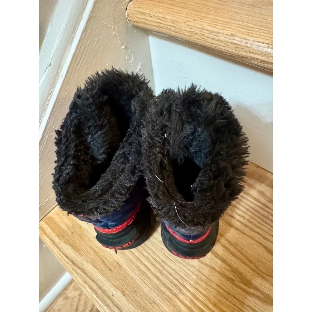 Sorel Kids Snow Commander Navy Blue Red Winter Boots Toddler Size 6